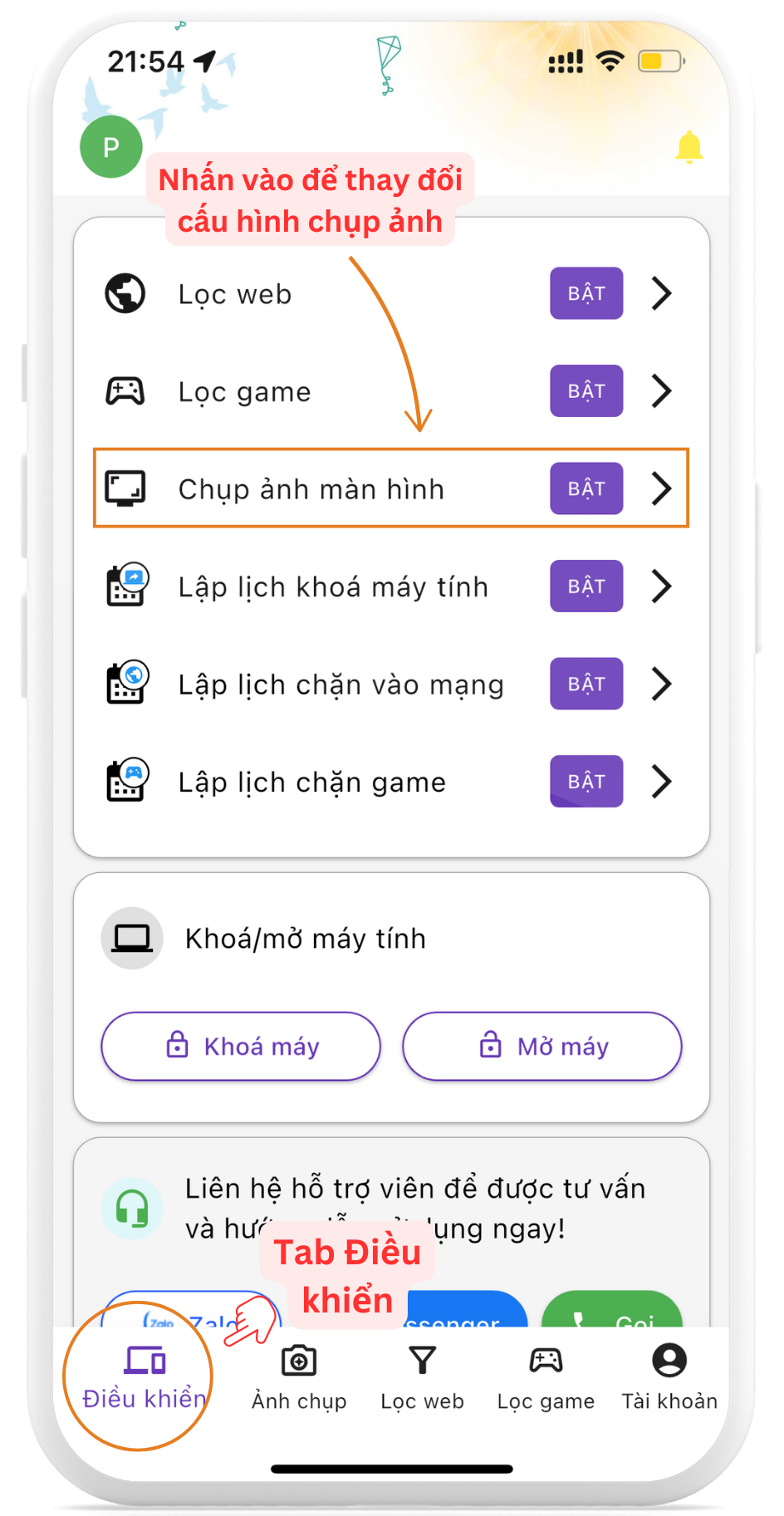 Chức năng chụp ảnh