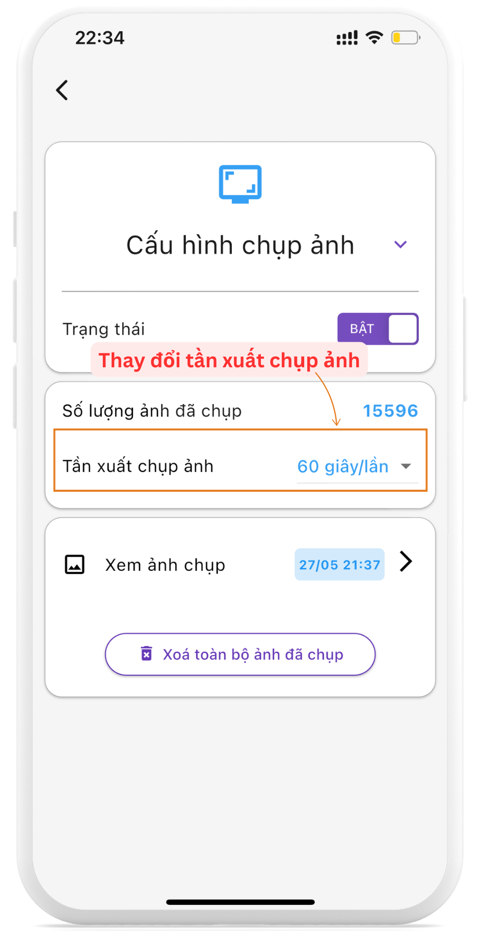 Chọn tần xuất chụp ảnh
