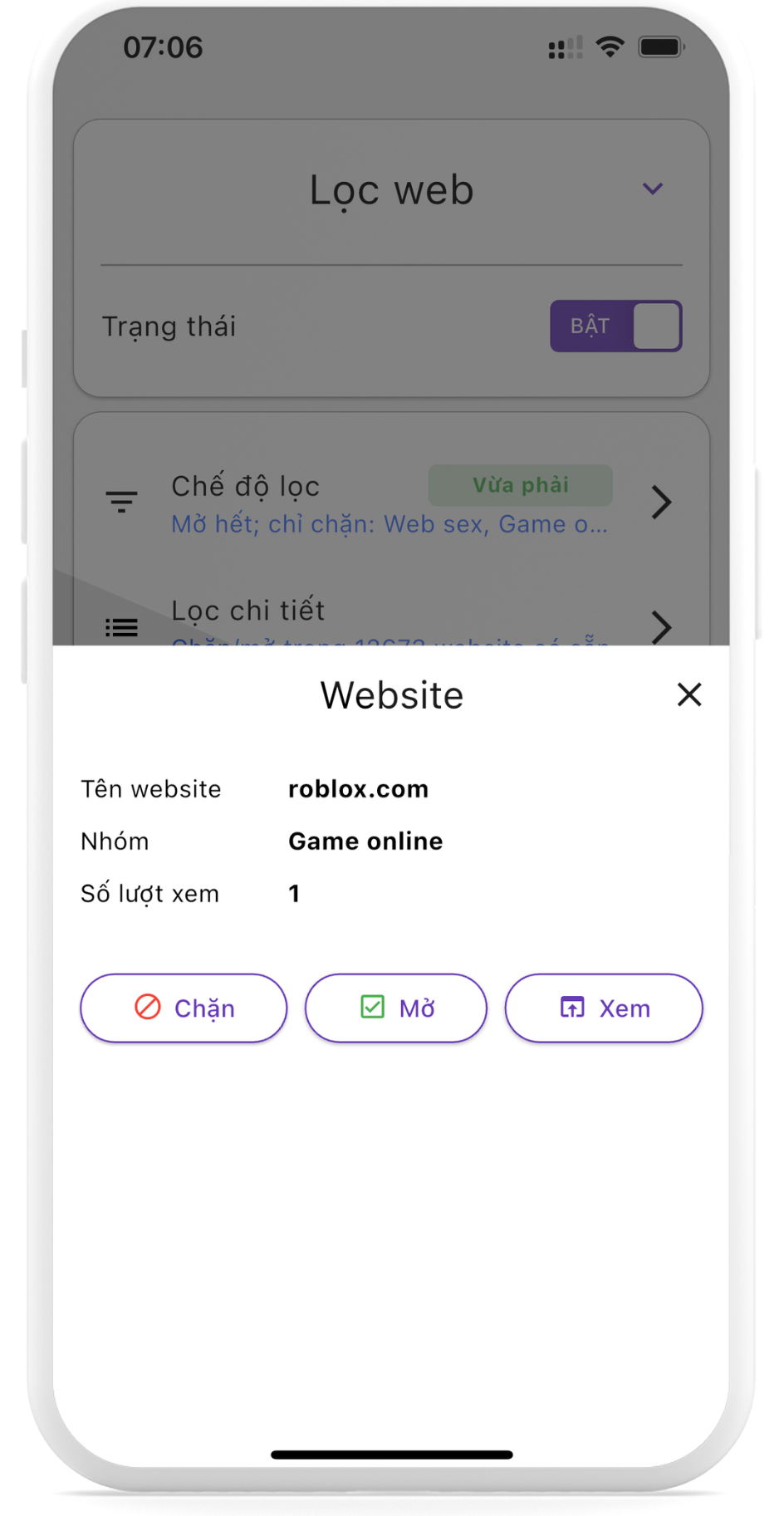 Mở trang web bất kỳ