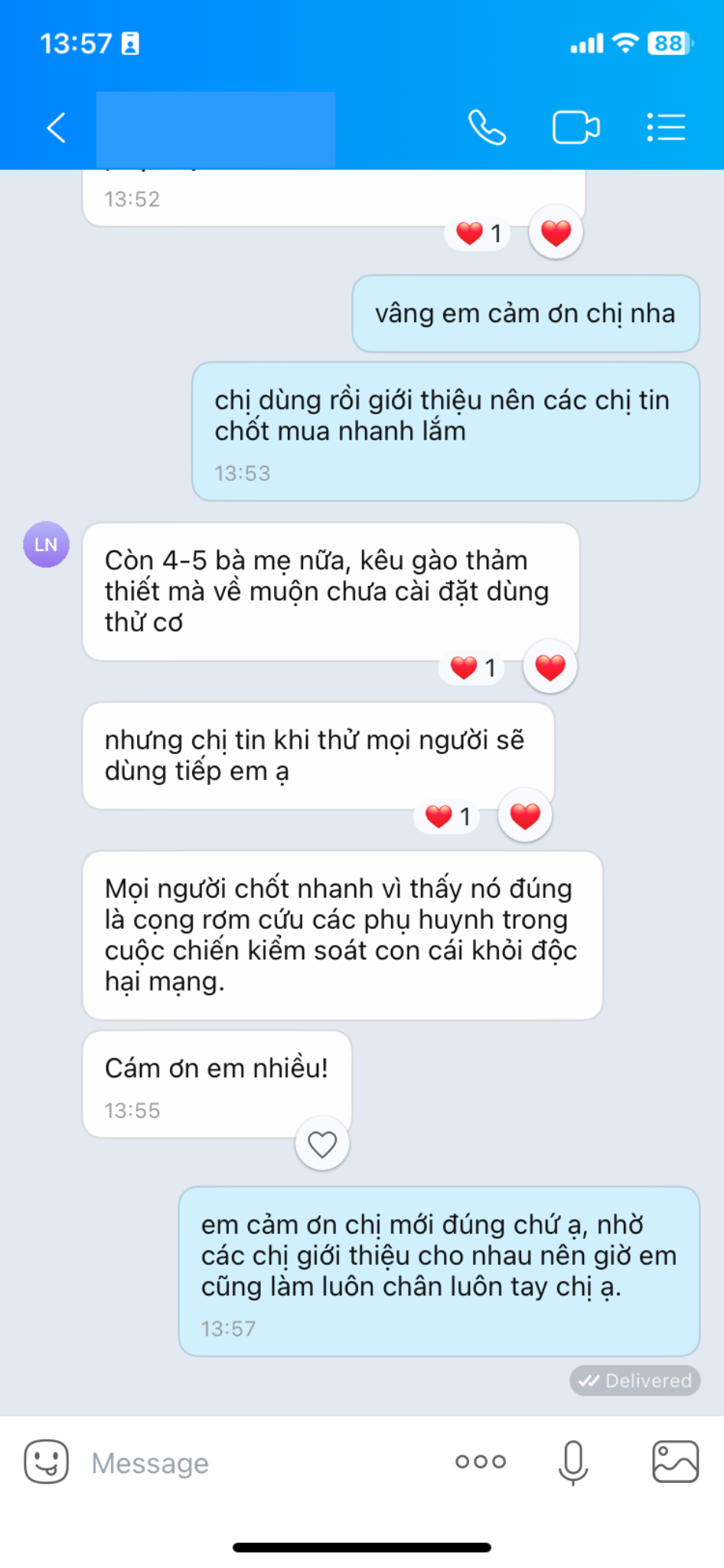 Phản hồi của phụ huynh 3