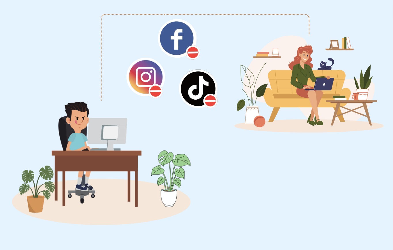 Chặn facebook, tiktok, instagram bằng KidSafe