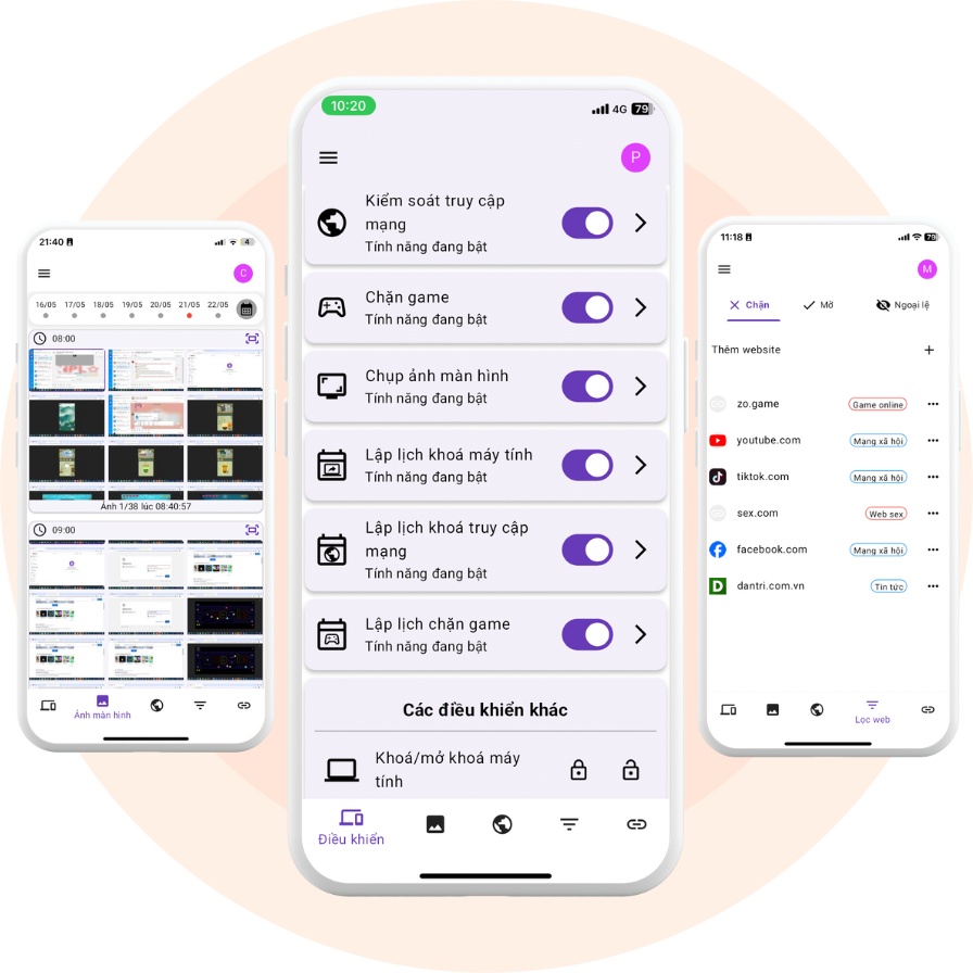 Giám sát máy tính từ xa bằng app mobile SafeOffice Admin